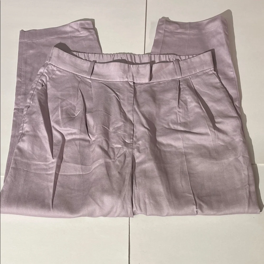 H&M Lavendar Purple Straight Leg Pants Trousers Lightweight sz 14 NEW! Spring